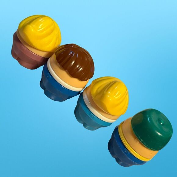 4 Vintage 80s Little Tikes Chunkie Toddle Tots Family Mom, Dad Green Cap, Kids - Picture 5 of 6